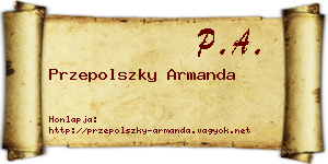Przepolszky Armanda névjegykártya